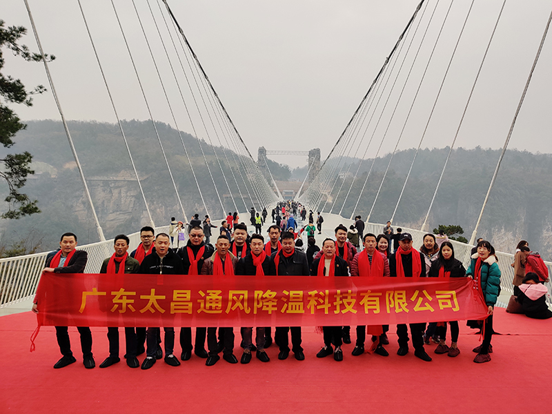 潤東方環(huán)?？照{(diào)團隊大峽谷玻璃橋合影